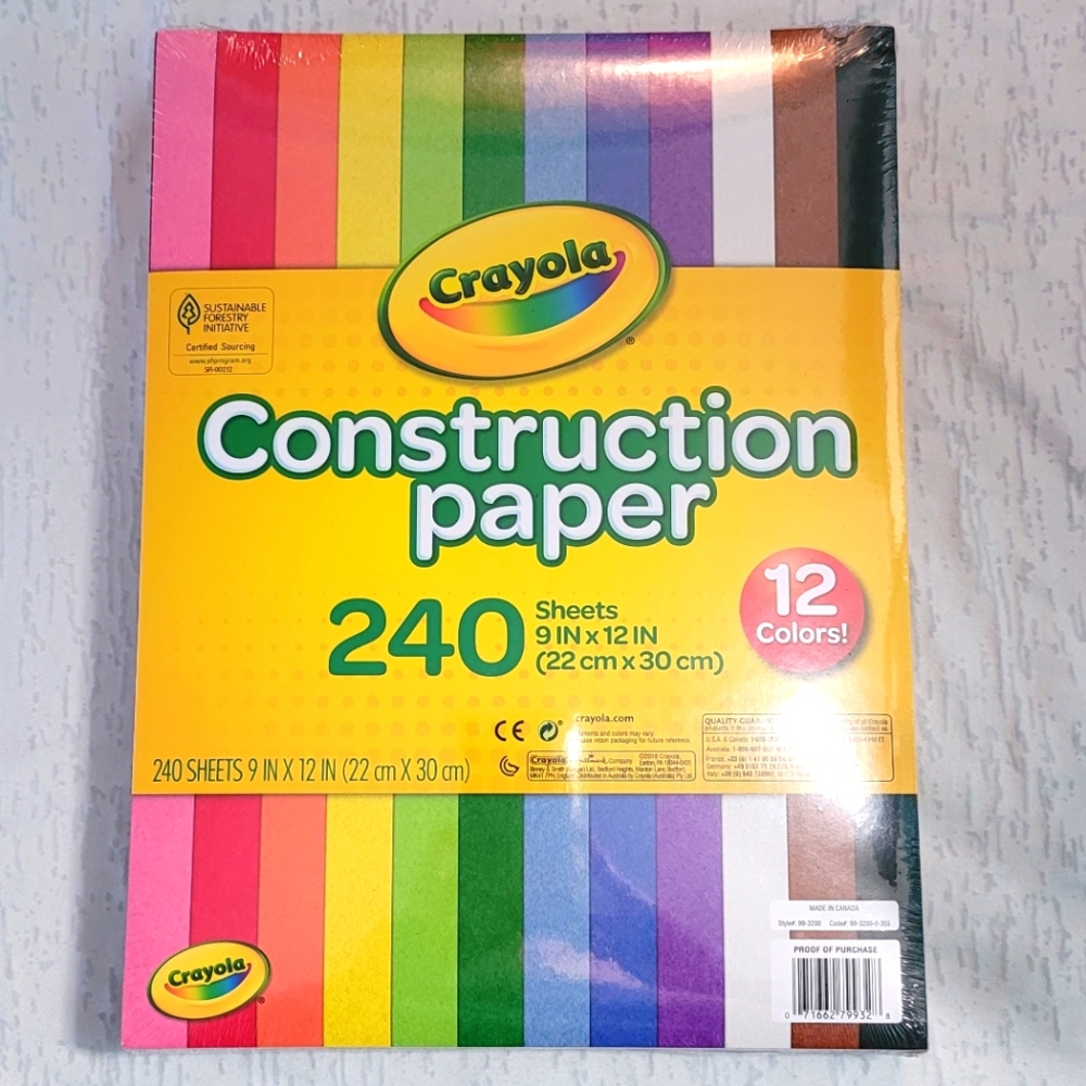 NWT Crayola Multi-color Construction Paper